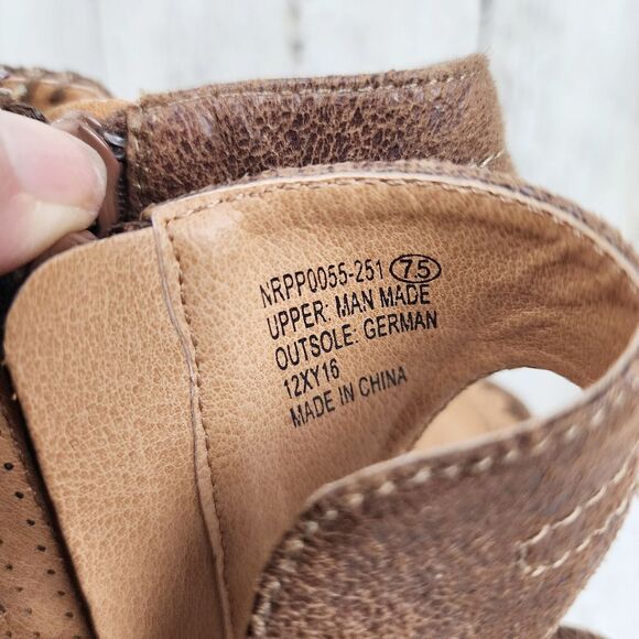 Not Rated Brown Open Toe Ankle Booties Size 7.5 - Picture 7 of 9